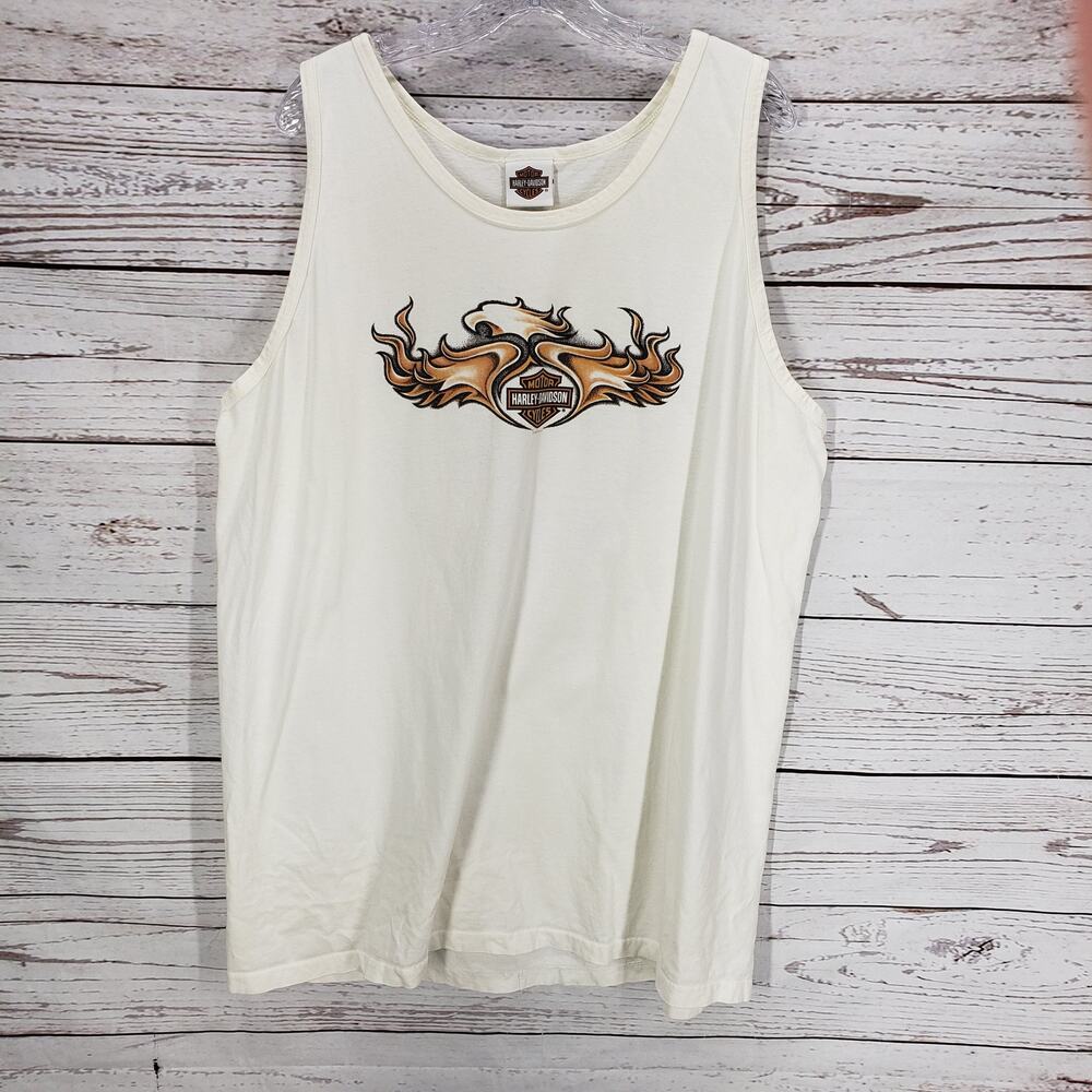 Harley Davidson Men's Brothers' Cream Pre-Shrunk Cotton Shirt Size 2XL